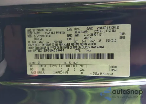 2018 Ford F-150 Xlt from USA, damaged, VIN 1FTEX1EP5JKC69081